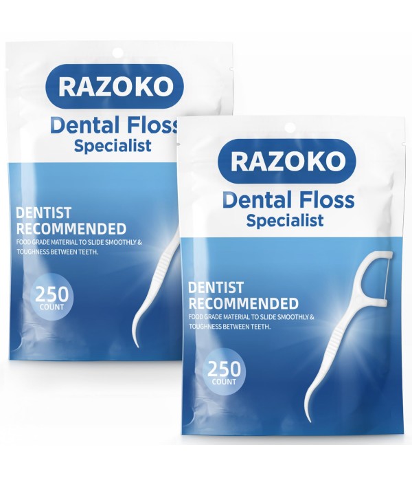 RAZOKO Dental Floss Picks High Pull Toothpicks Sti...