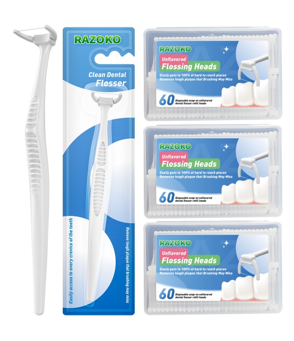 RAZOKO Dental Floss Picks, Clean Dental Flossers K...