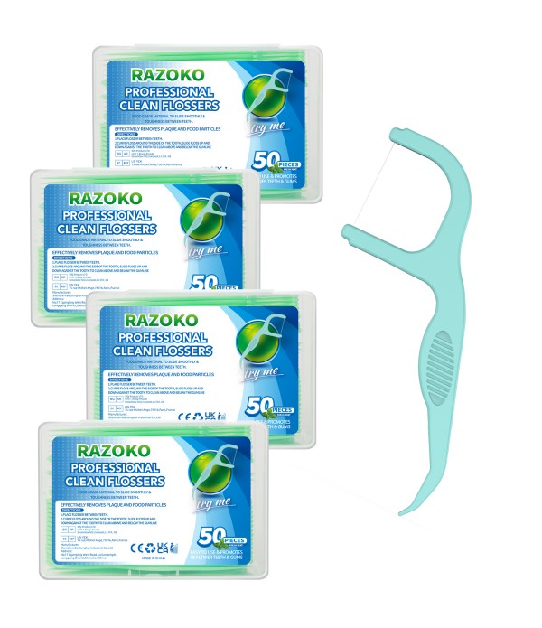 RAZOKO Dental Floss Picks Extra Strong Flosser Pic...