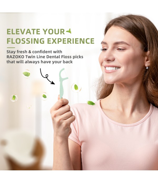 Dental Floss Picks Extra Strong Flosser Pick Toothpicks Fresh Mint (10 Count (Pack of 2))