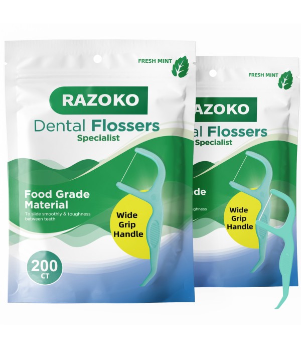 RAZOKO Dental Floss Picks | Toothpick, Shred-Resis...