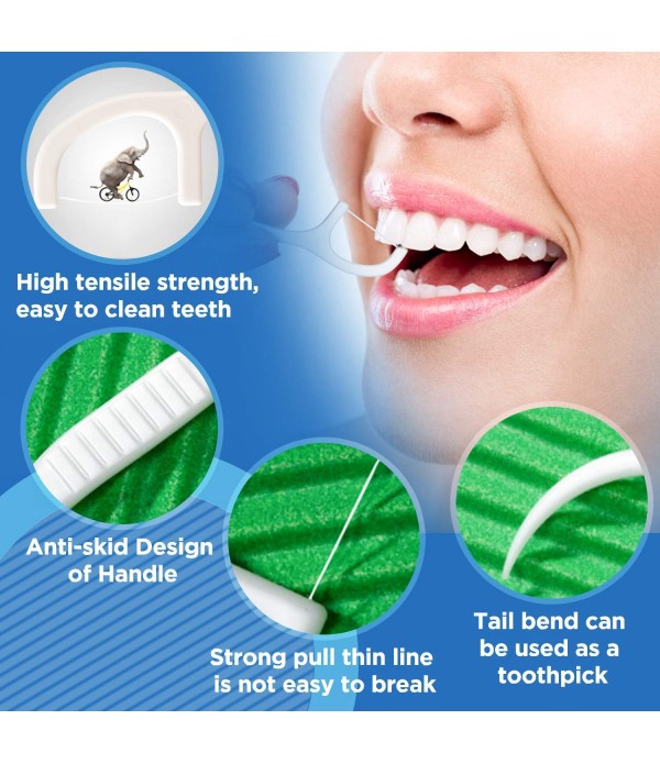  Dental Floss Picks High Toughness Toothpicks Sticks 250pcs with Portable Cases and 100pcs BrushPicks Interdental Toothpicks Perfect for Family,Hotel,Travel